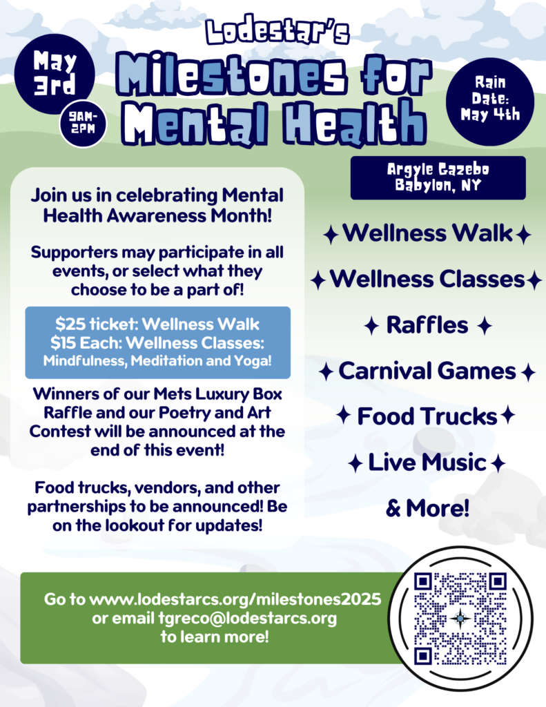 Milestones for Mental Health 2025 event flyer